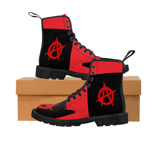 Women's Canvas Boots-ANARCHY-red Printify