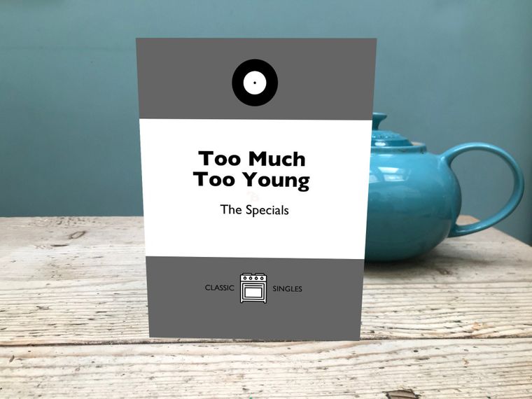 The Specials 'Too Much Too Young' Folding  5" x 7" Card / The Specials Fan Card / Specials fan Birthday / Too Much Too Young Greetings Card Speak To Me Gabriel