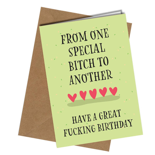 #282 One Special Bitch Birthday Card Close to the Bone Greeting Cards and Gifts