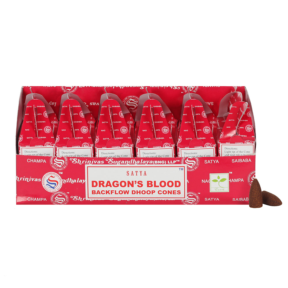 Set of 6 Packets of Satya Dragon's Blood Backflow Dhoop Cones Wonkey Donkey Bazaar
