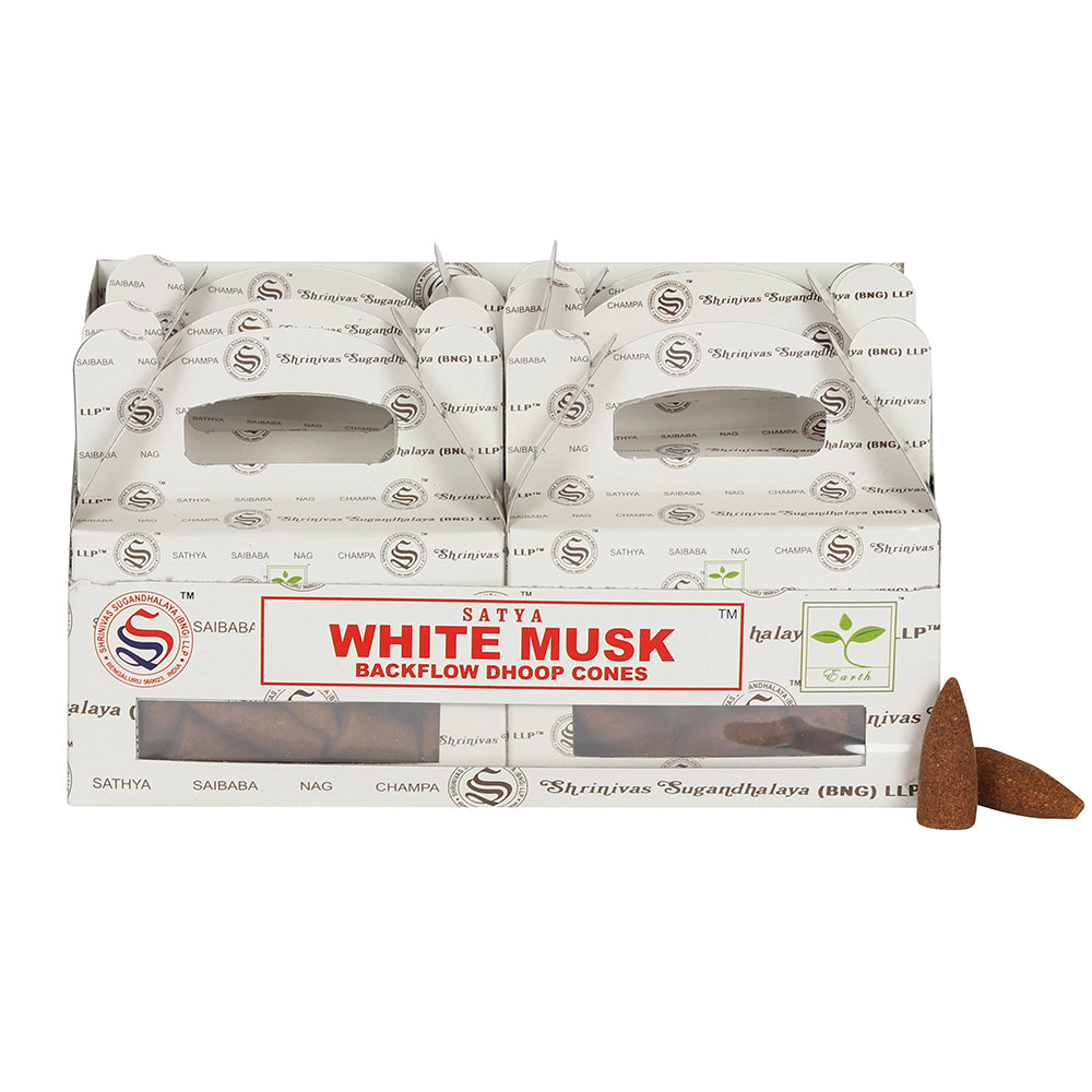 Set of 6 Packets of White Musk Backflow Dhoop Cones by Satya Wonkey Donkey Bazaar