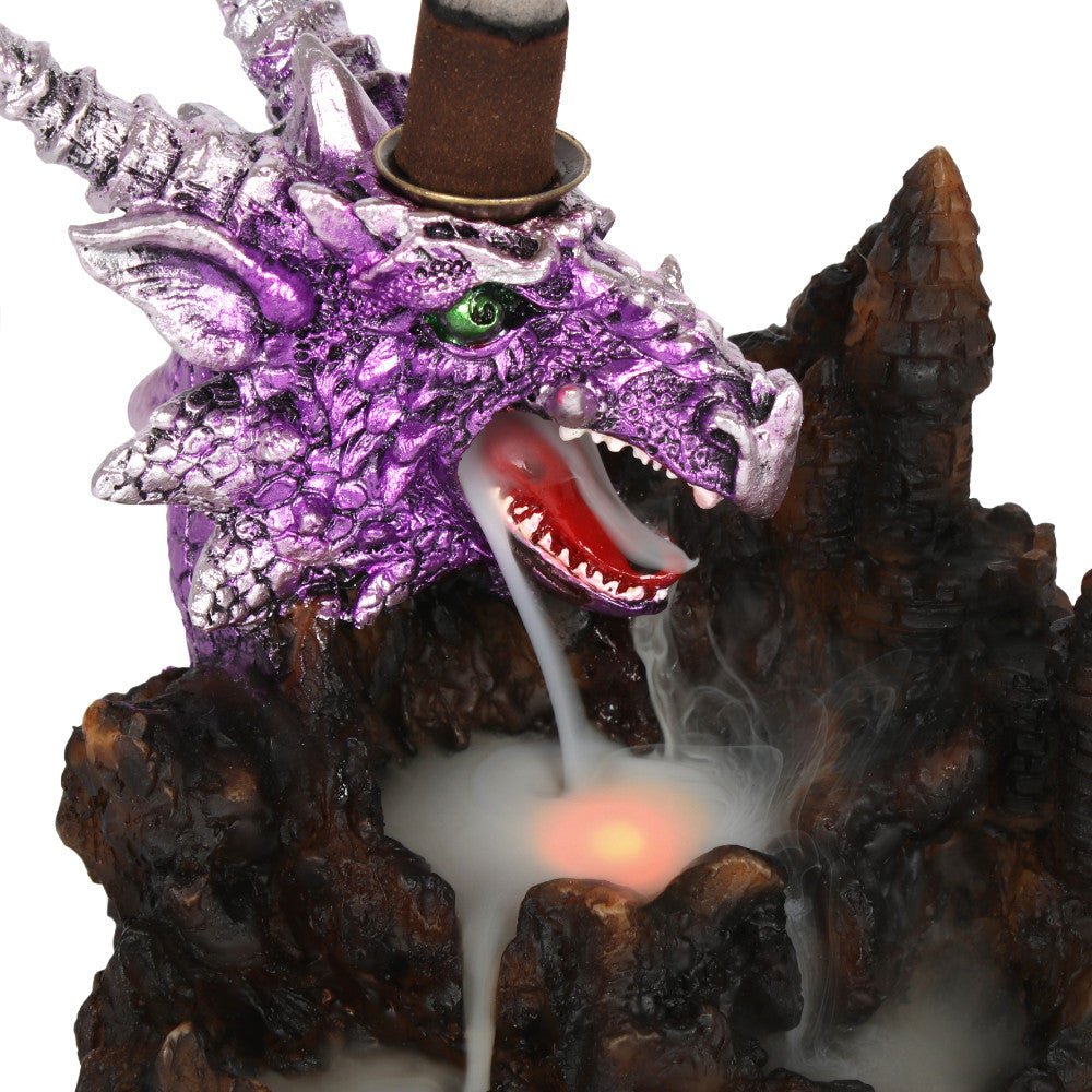 Purple Dragon Backflow Incense Burner With Light Wonkey Donkey Bazaar