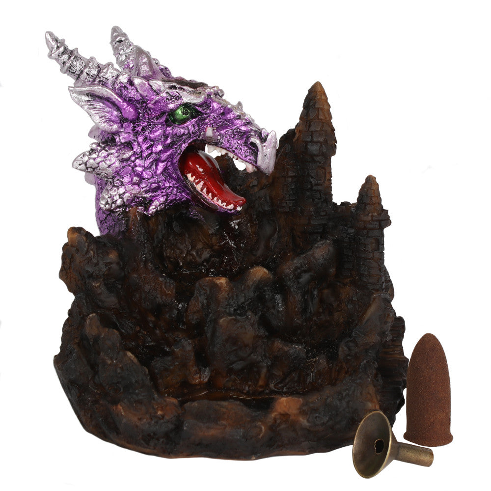 Purple Dragon Backflow Incense Burner With Light Wonkey Donkey Bazaar