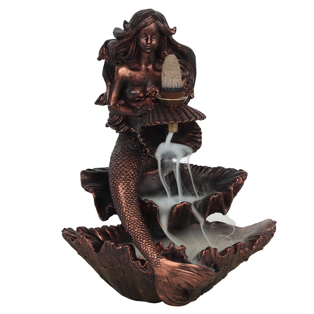 Bronze Effect Mermaid Backflow Incense Burner Wonkey Donkey Bazaar