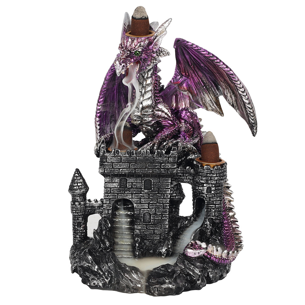 Purple Dragon on Castle Backflow Incense Burner Wonkey Donkey Bazaar