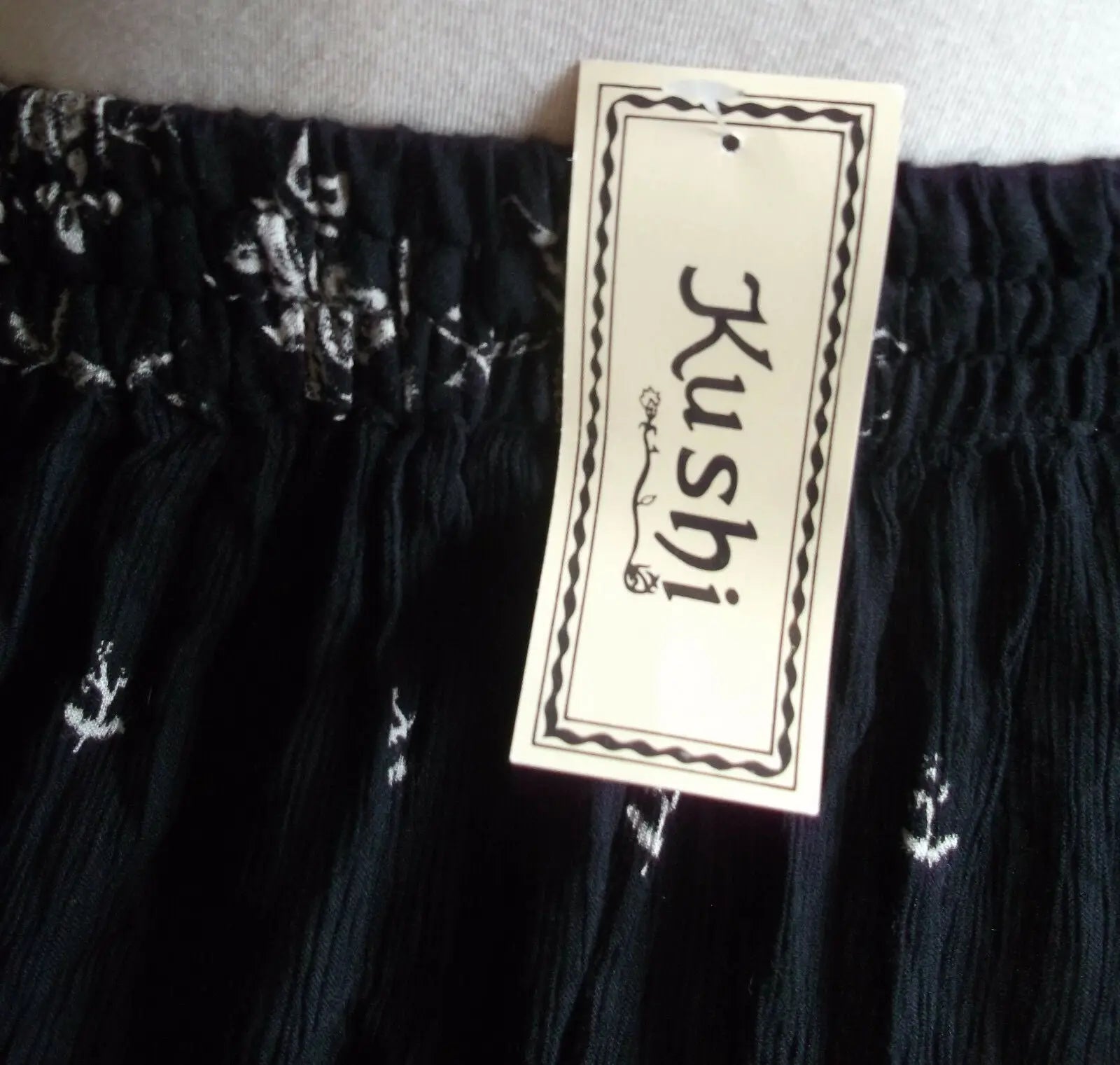 BLack Kushi crinkle cotton skirt-BOho/Festi/Beach/Summer-Kushi free size,floaty Kushi