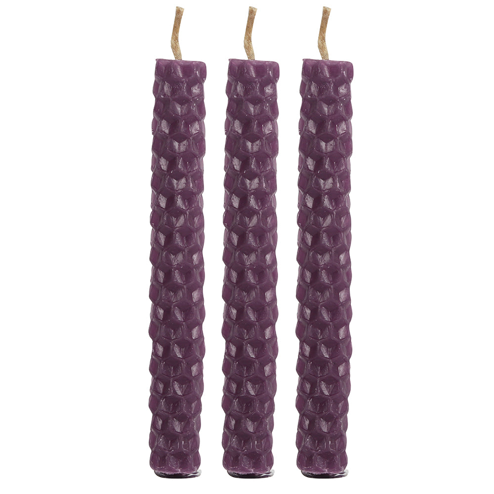 Set of 6 Purple Beeswax Spell Candles Wonkey Donkey Bazaar