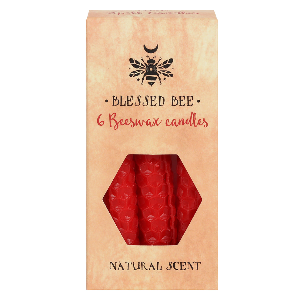 Set of 6 Red Beeswax Spell Candles Wonkey Donkey Bazaar