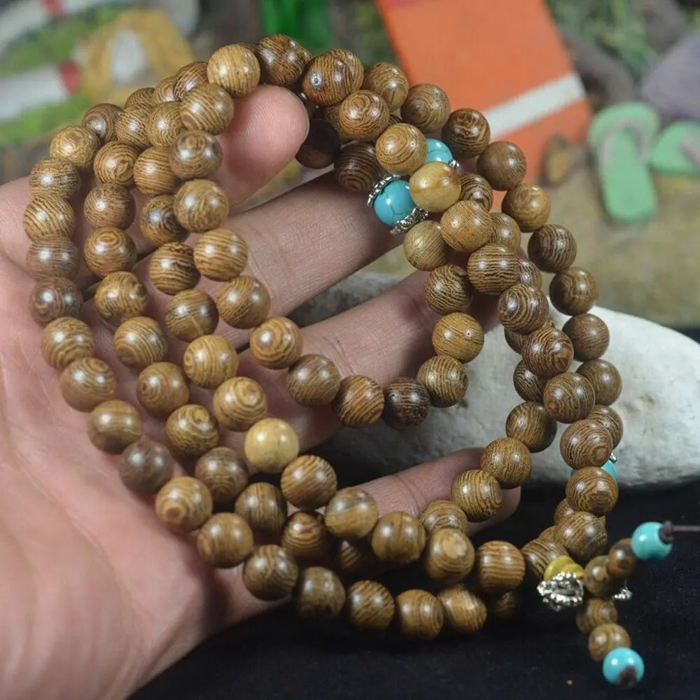 Bangle Mala Wenge Prayer Wood 6mm 108 Beads Tibetan Buddhist Buddhist Bracelet Unbranded