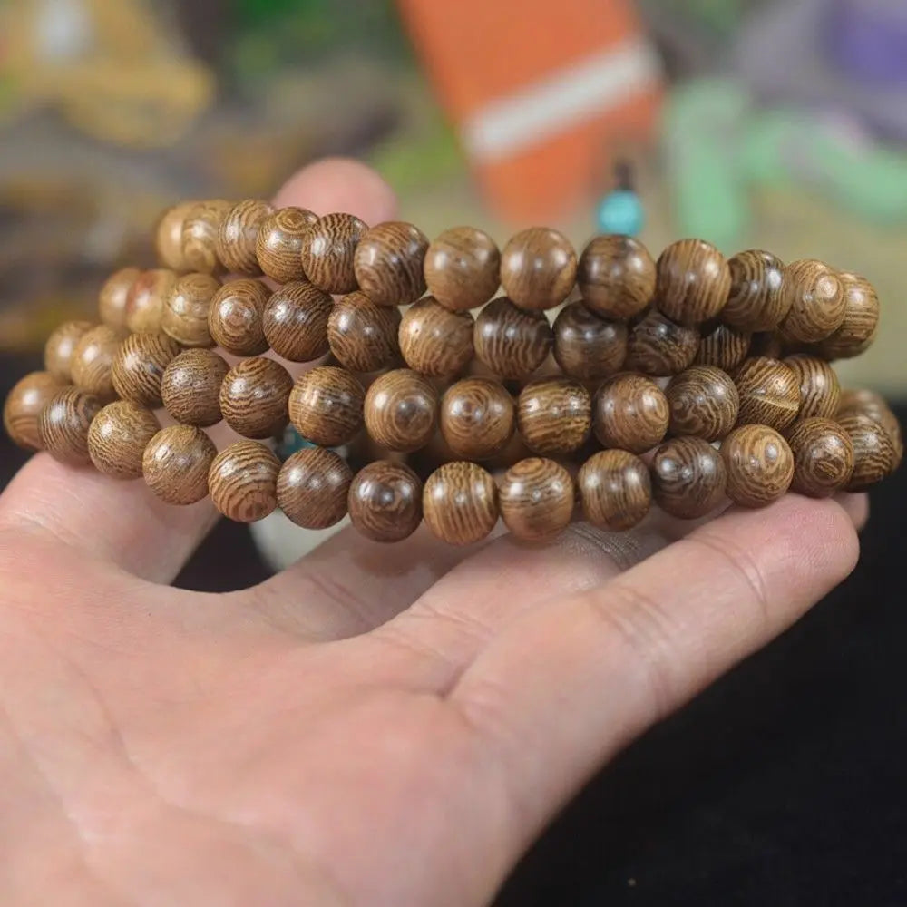 Bangle Mala Wenge Prayer Wood 6mm 108 Beads Tibetan Buddhist Buddhist Bracelet Unbranded