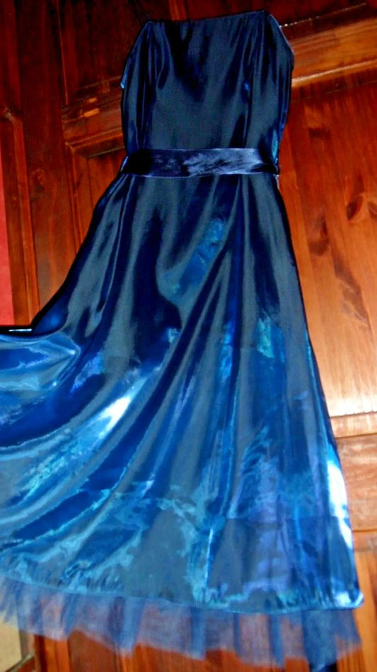 COAST Debut metallic blue rockabilly dress with net. Size 10-FLARED UNDERSKIRTS, Debut-Coast