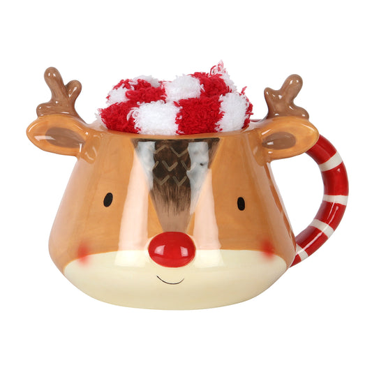 Reindeer Mug and Socks Set Wonkey Donkey Bazaar