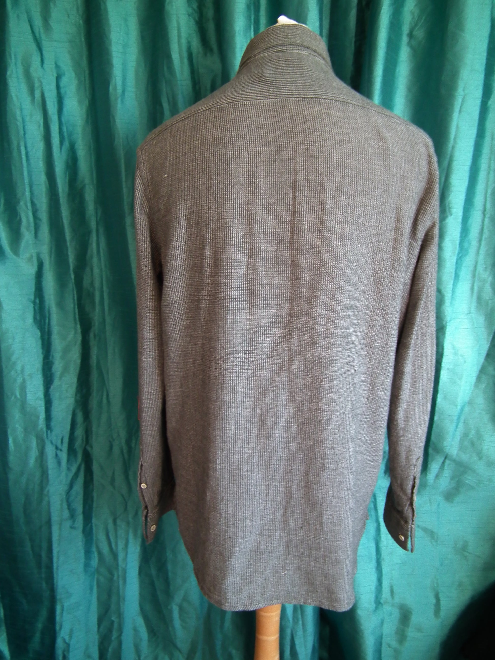 Bespoke PUnk shirt-green, size Large. ch 42/44", long sleeve, 100%cotton, warm Wonkey Donkey Bazaar
