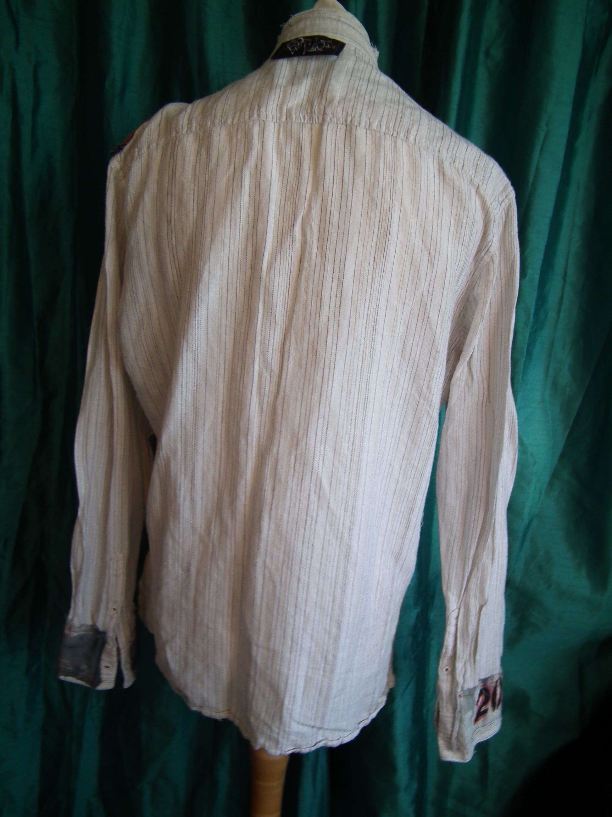 punk bespoke shirt-sizexxl-ch48/50"-cream,pull-on, long sleeves Wonkey Donkey Bazaar