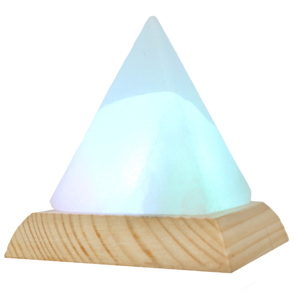 Pyramid White USB Salt Lamp Wonkey Donkey Bazaar