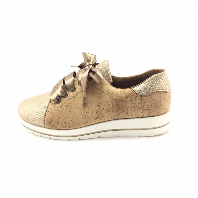 Cork Trainer for Women, Low Top Sneakers Made From Natural Cork Material, Casual Eco Friendly Lace Up Shoe Moddanio