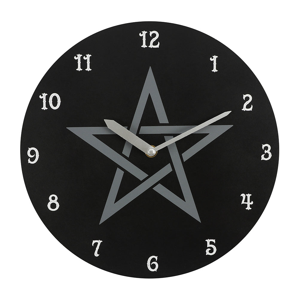 28cm Pentagram MDF Clock Wonkey Donkey Bazaar