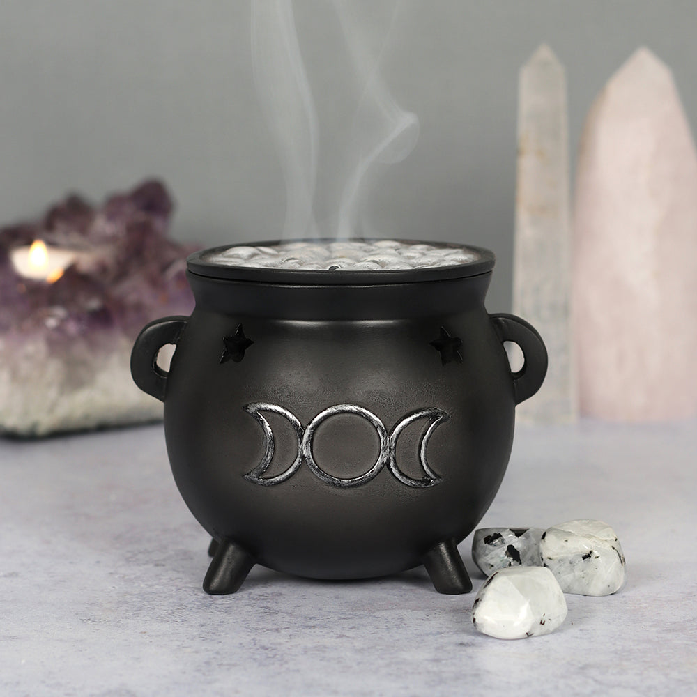 Triple Moon Cauldron Incense Cone Holder Wonkey Donkey Bazaar