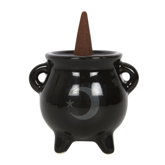 Mystical Moon Cauldron Ceramic Incense Holder Wonkey Donkey Bazaar