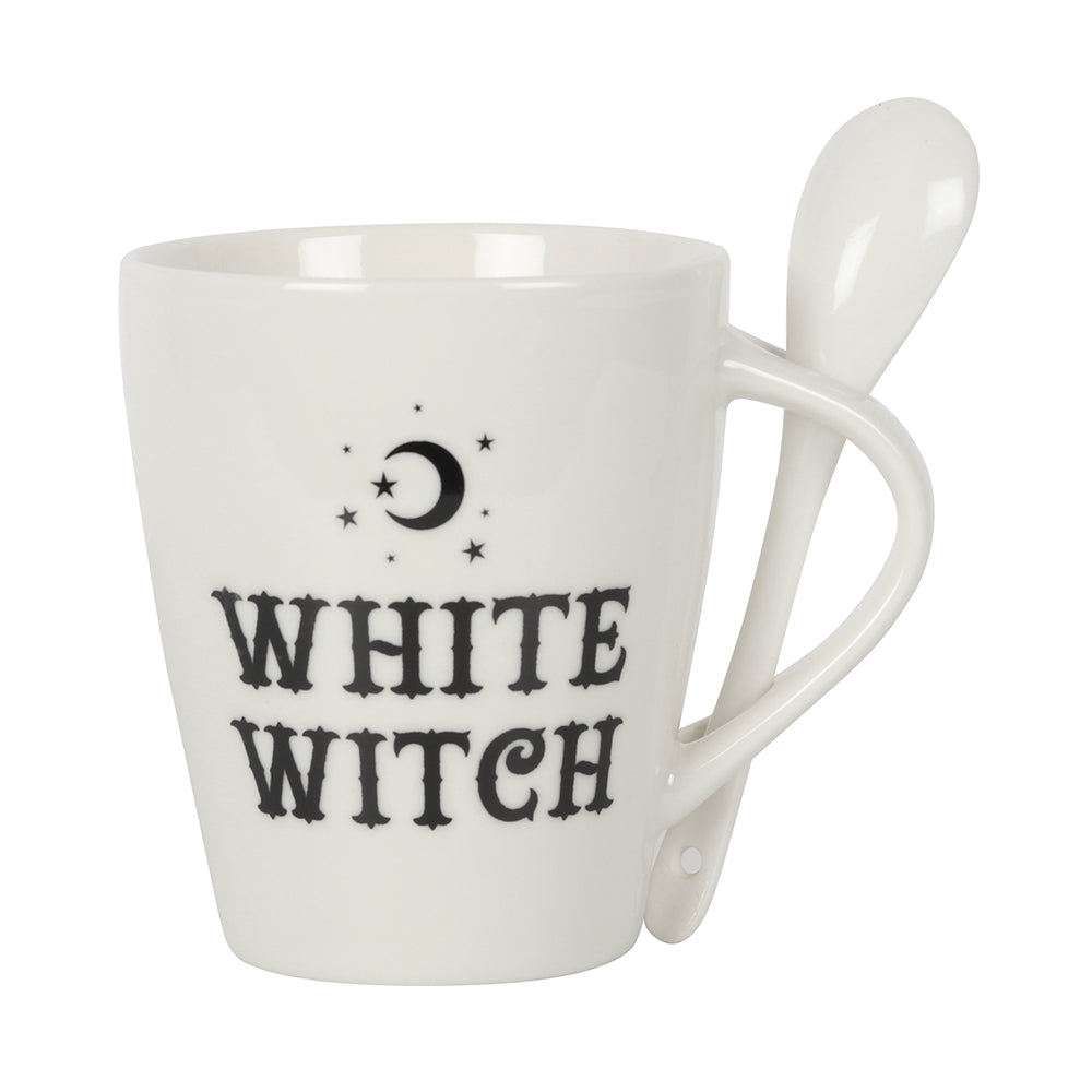 White Witch Mug and Spoon Set Wonkey Donkey Bazaar