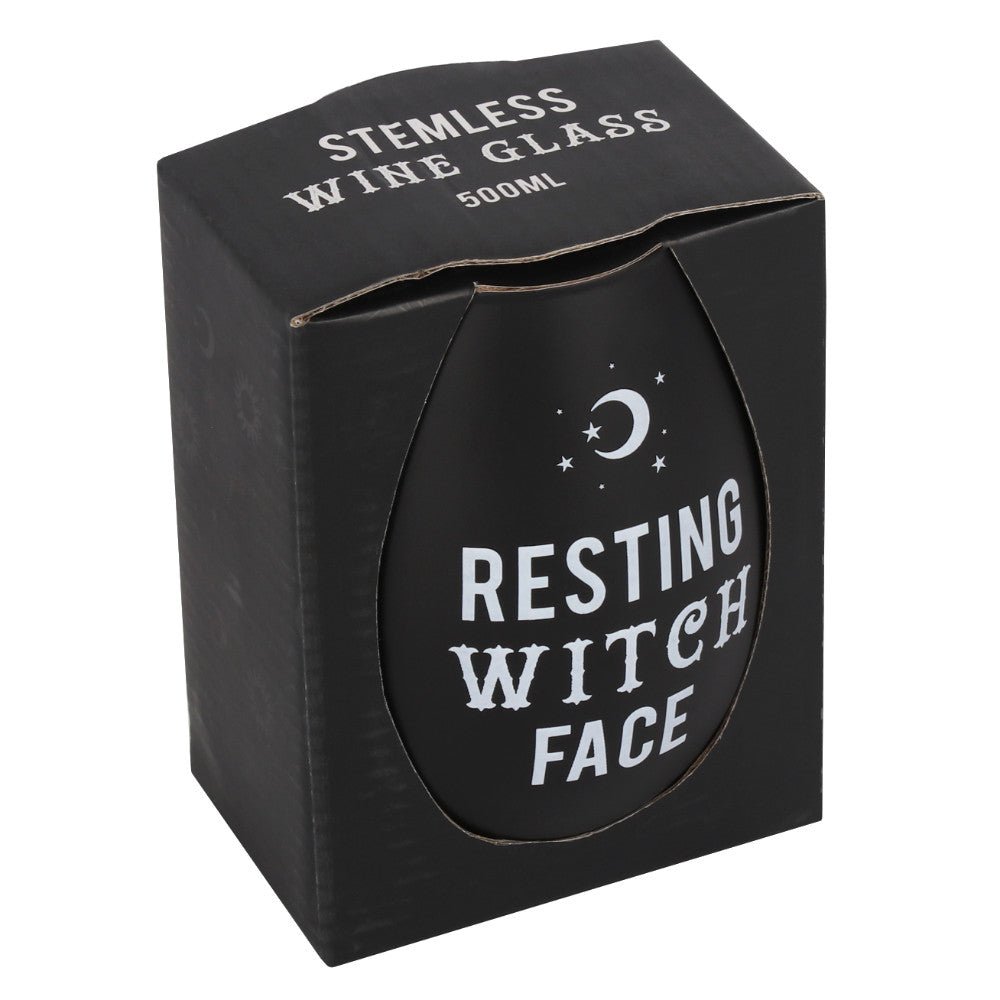 Resting Witch Face Stemless Wine Glass Wonkey Donkey Bazaar
