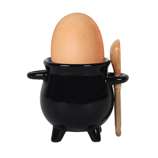 Cauldron Egg Cup with Broom Spoon Wonkey Donkey Bazaar