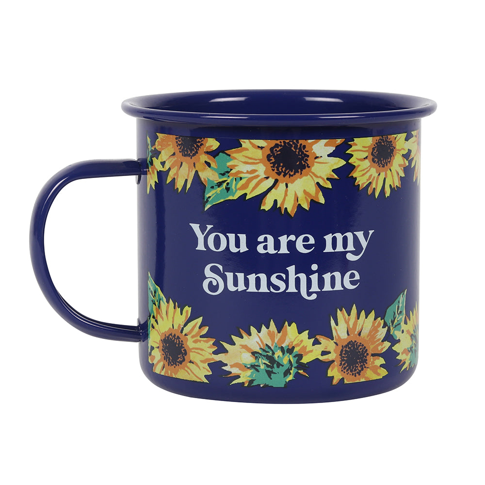 You Are My Sunshine Sunflower Enamel Mug Wonkey Donkey Bazaar