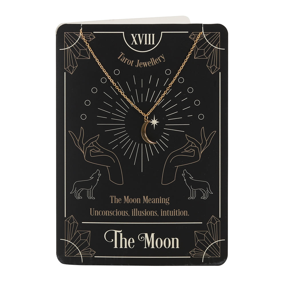 The Moon Tarot Necklace on Greeting Card Wonkey Donkey Bazaar