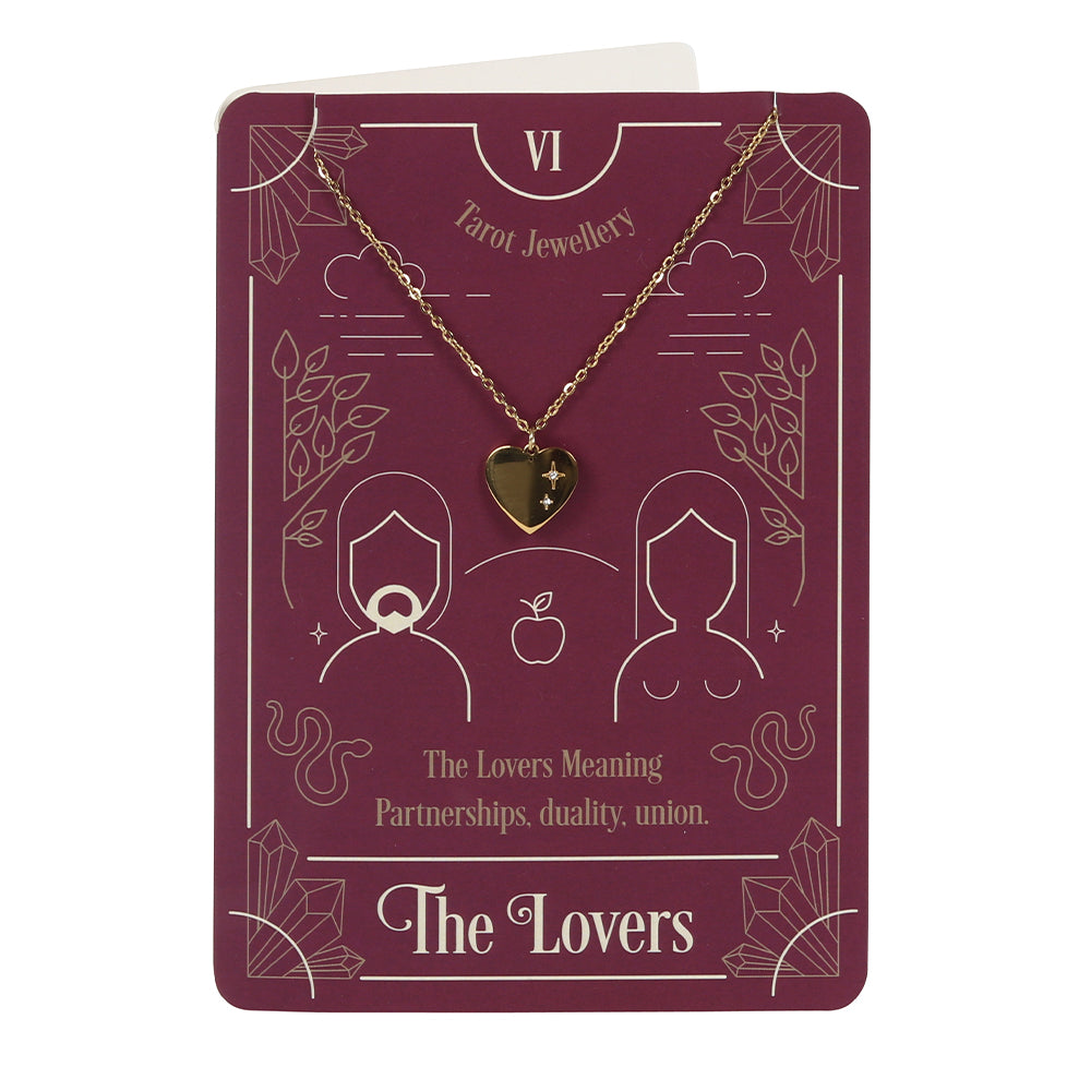 The Lovers Tarot Necklace on Greeting Card Wonkey Donkey Bazaar