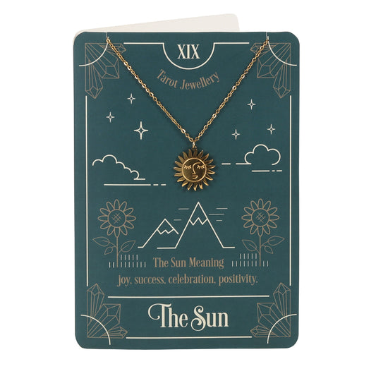 The Sun Tarot Necklace on Greeting Card Wonkey Donkey Bazaar
