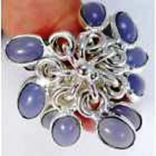 FUNKY Blue Jade & 925 Silver Handmade Elegants Ring Size 8.5 G77-32861 "Handmade"