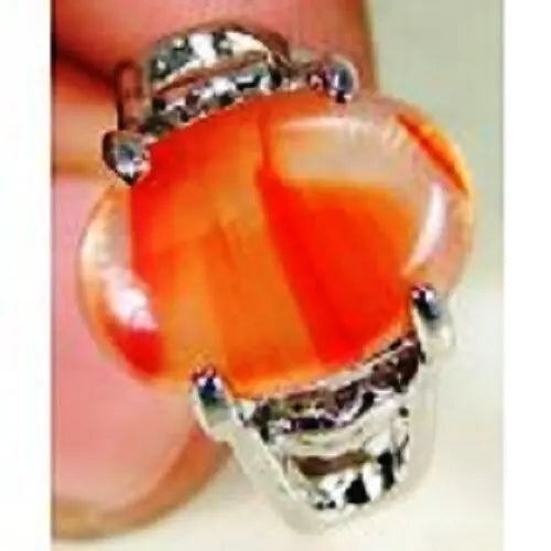FUNKY Lab Carnelian & 925 Silver Handmade Designer Ring Size P G82-34166 "Handmade"