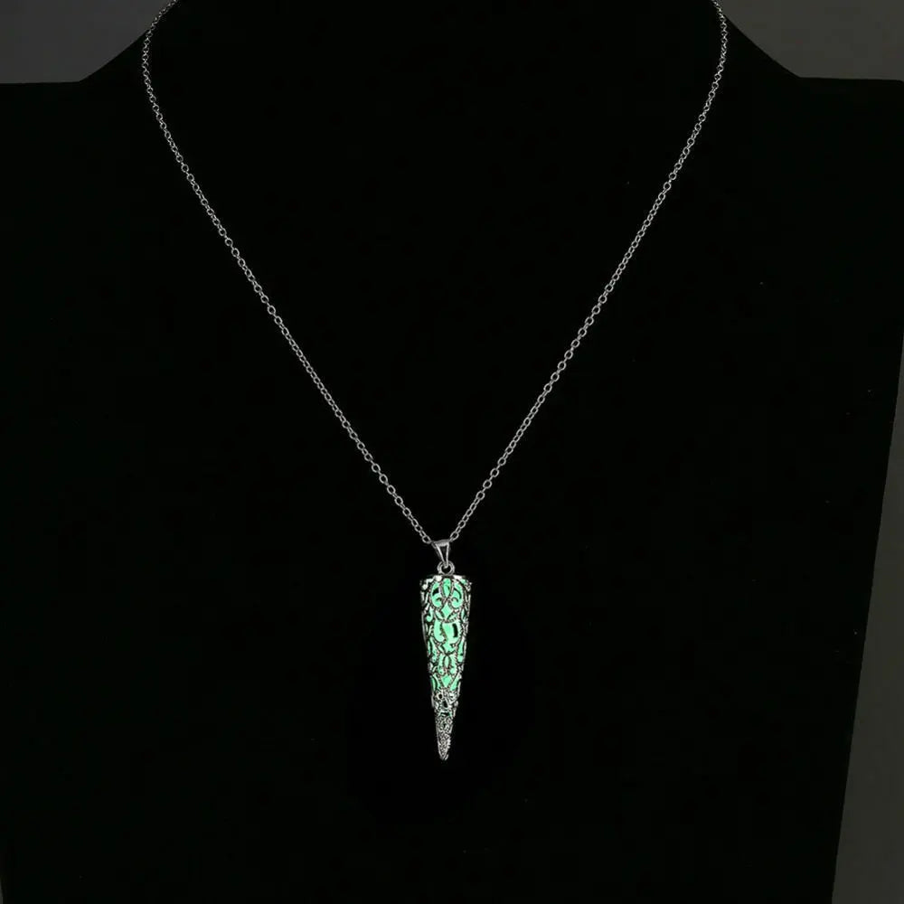 FUNKY UNISEX Cone Pointed "Glow In The Dark"   Luminous Pendant Necklace Jewelry Unbranded