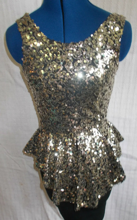 Fab 'Parisian' Designer  size8  wiggle dress-blackwith gold sequins.size 6-8 Parisian