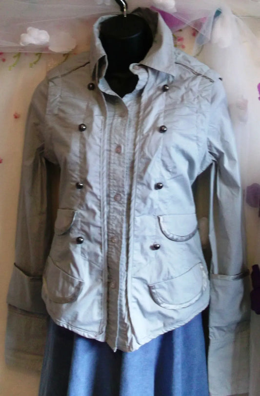 Firetrap military style grey lightweight jacket Excellent condition. Size S/uk 8 Firetrap