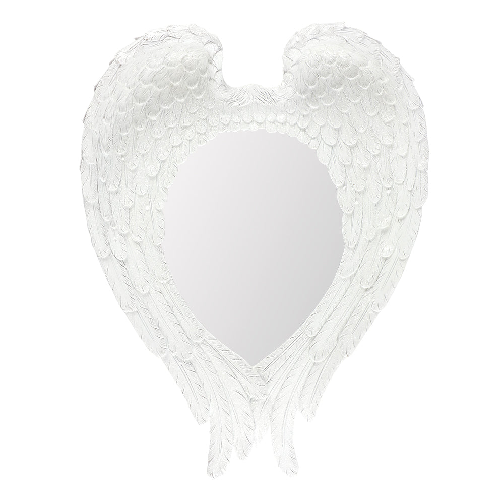 55cm White Glitter Angel Wing Mirror Wonkey Donkey Bazaar