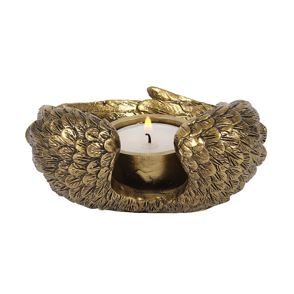 Antique Gold Angel Wing Tealight Candle Holder Wonkey Donkey Bazaar