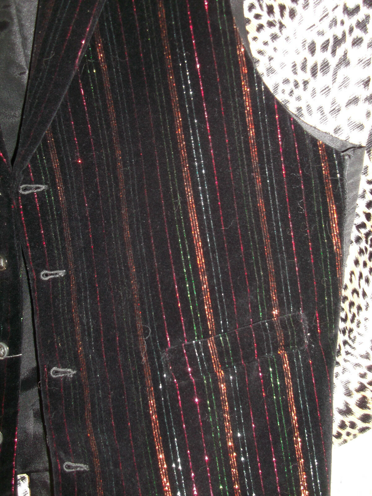 steampunk Unisex Funky BLACK GLITTERY waistcoat-.size 46" chest/XL Wonkey Donkey Bazaar
