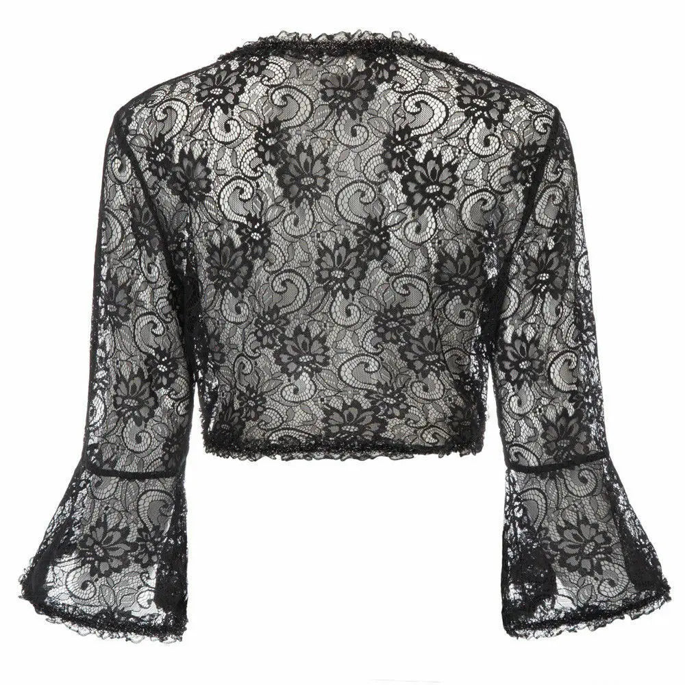 GOTHIC/PUNKVintage Retro 3/4 Sleeve Lace Wedding Bridal Shrug Bolero Tops Jacket Unbranded