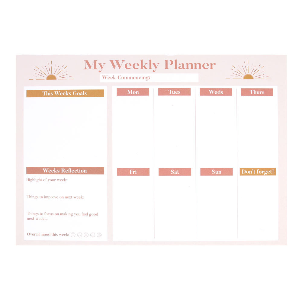 Good Vibes A4 Weekly Planner Pad Wonkey Donkey Bazaar