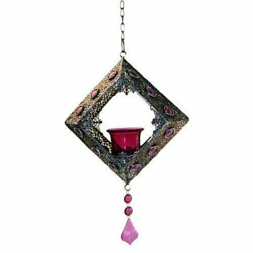 Gorgeous.Moorish Single Hanging Square Candle Holder -purple.perfect gift item Unbranded