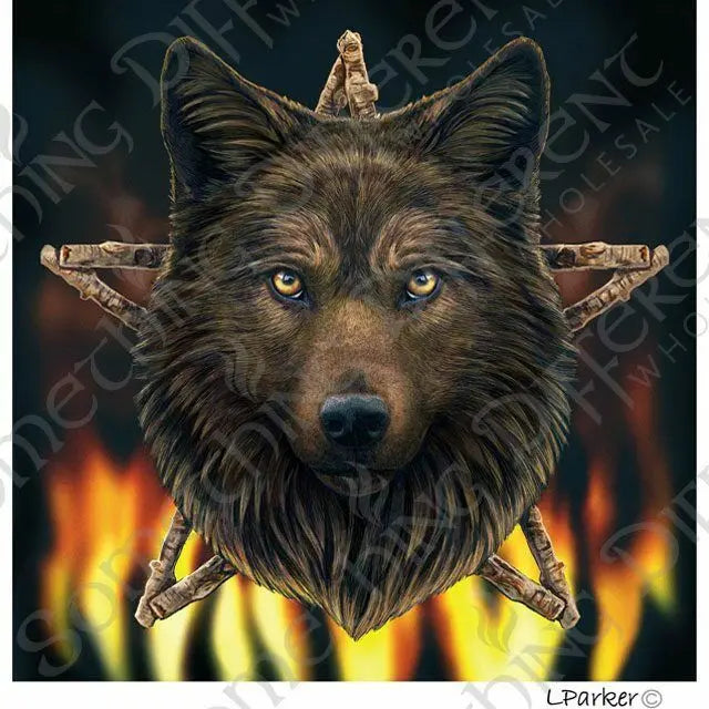 Gothic/Pagan/New AGe/Celtic  Wild fire wolf card by Lisa Parker x2 Lisa Parker