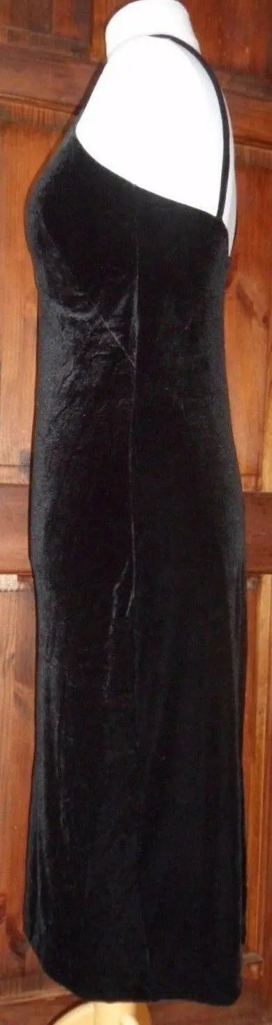 Gothic black velvet dress with front lacing. Size 14 (more a 12) see description Glamour