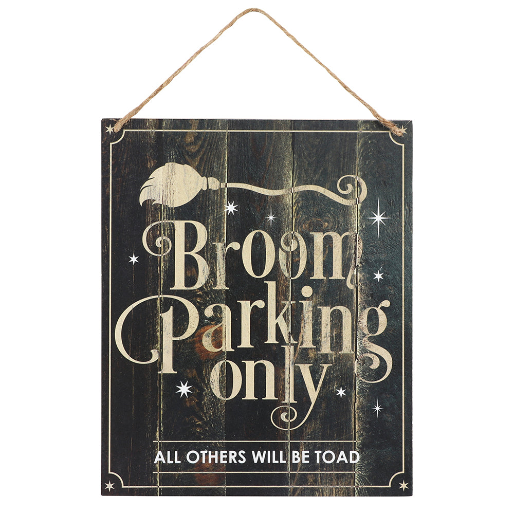 Broom Parking Only Hanging MDF Sign Wonkey Donkey Bazaar