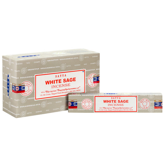 Set of 12 Packets of White Sage Incense Sticks by Satya Wonkey Donkey Bazaar