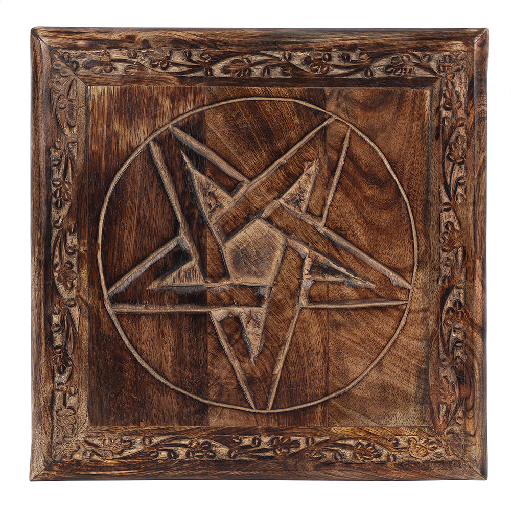 Pentagram Altar Table with Detailed Border Wonkey Donkey Bazaar