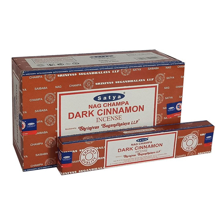 Set of 12 Packets of Dark Cinnamon Incense Sticks by Satya Wonkey Donkey Bazaar