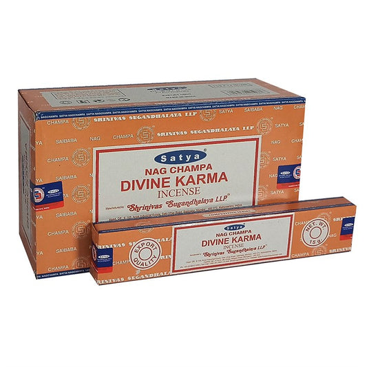 Set of 12 Packets of Divine Karma Incense Sticks by Satya Wonkey Donkey Bazaar