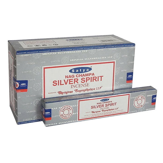 Set of 12 Packets of Silver Spirit Incense Sticks by Satya Wonkey Donkey Bazaar
