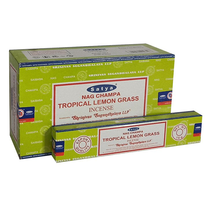 Set of 12 Packets of Tropical Lemon Grass Incense Sticks by Satya Wonkey Donkey Bazaar